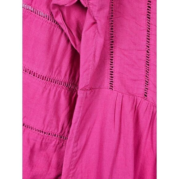 Catherine Malandrino Fringe Tassel Cover-Up Peasent Dress Fuchsia Pink Size XS - Picture 4 of 6